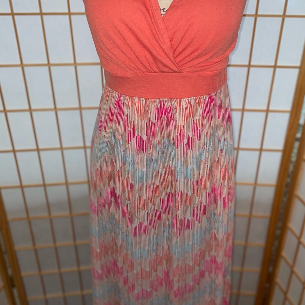 Women’s Aztec Print Maxi Dress Size Medium Sleeveless Multicolor Boho Dress - Picture 8 of 8